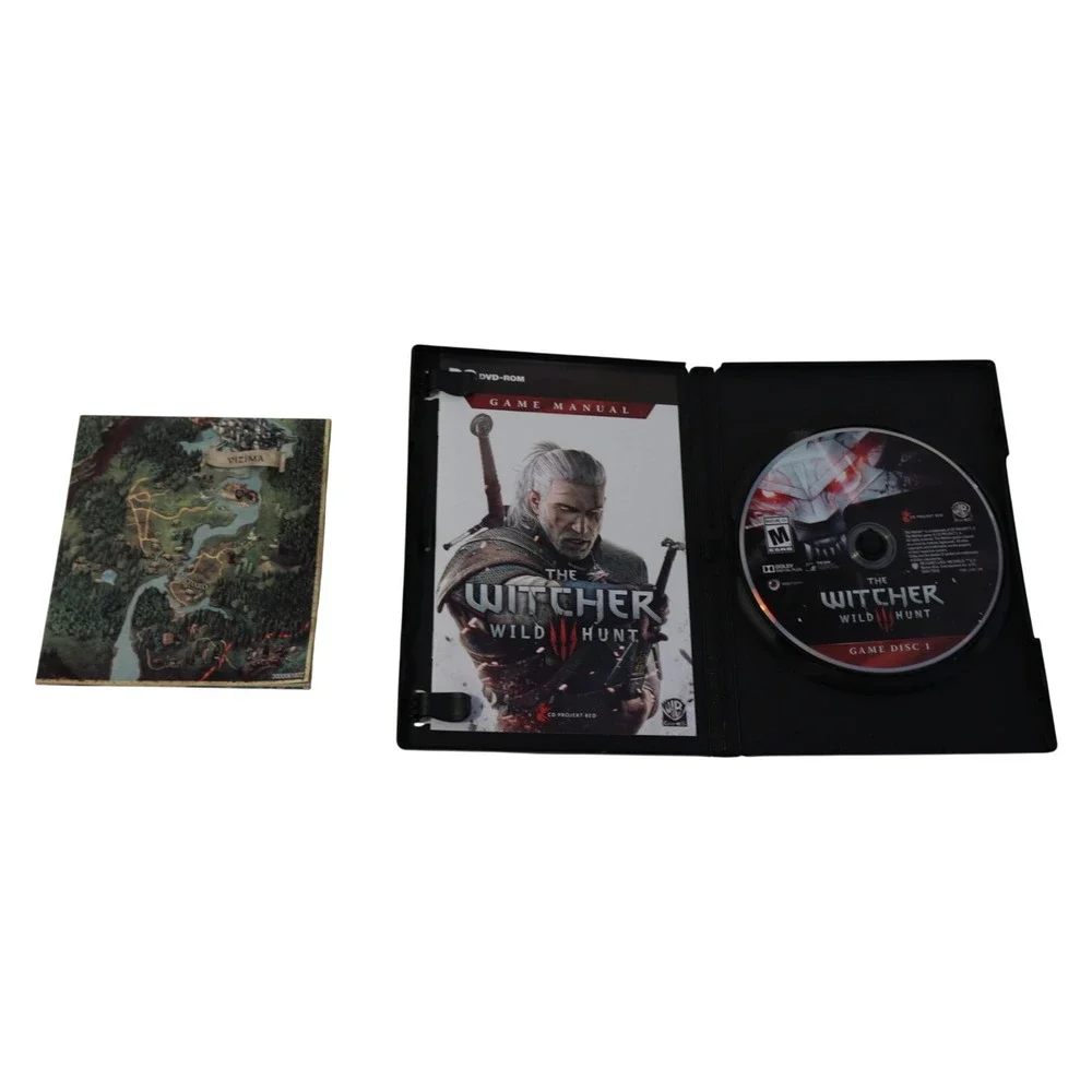 The Witcher 3 Wild Hunt PC DVD-ROM Game with Soundtrack Map Stickers Manual